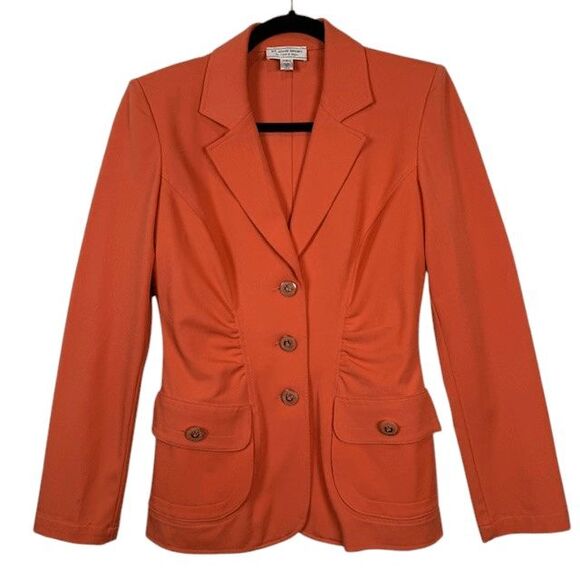 St. John Sport Clementine Stretch Twill Blazer Gold-tone Buttons Size Small - Picture 2 of 15